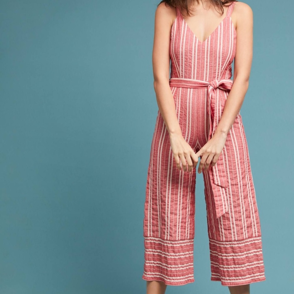 Anthropologie striped jumpsuit ❣️